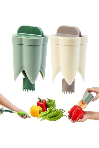 Generic طقم مكون من قطعتين: أداة إزالة لب الفلفل وبذوره، أداة تقشير الفلفل ال...