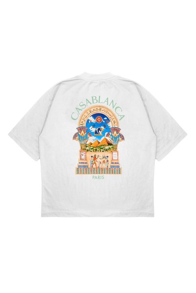 TRAGEDY Unisex Oversize Casablanca Paris Logo Baskılı Boxy Fit Kalın Kumaşlı (240gsm) T-shirt