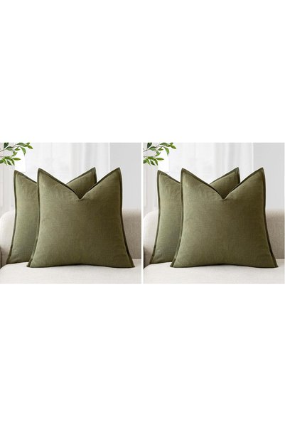 Generic Pack of 4, Decorative Linen Soild Throw Pillow Covers Soft Accent Cus...