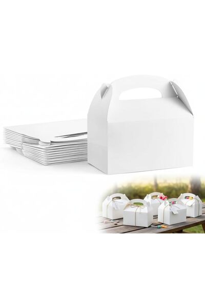 Generic White Gable Treat Boxes, 30 PcsBulk Paper Favor Gift Packaging for Ki...