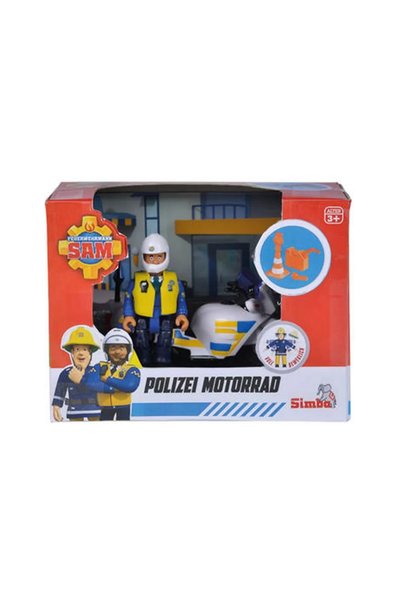 Pompierul Sam SAM POLICE MOTOCICLETA FIGURINA