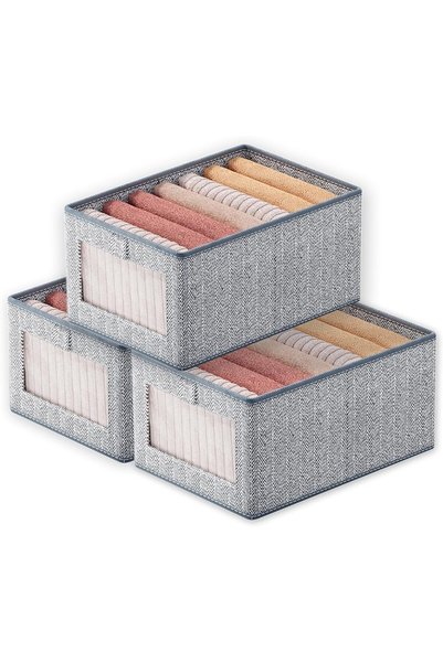 Generic Clothing Storage Bins, Set Of 3 Foldable Storage Baskets, Wardrobe St...