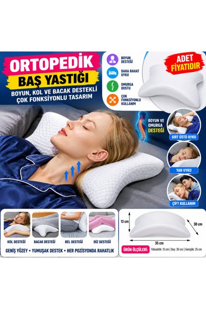 NW NessiWorld Ortopedski mekani jastuk za glavu sa zakrivljenim oblikom i pod...