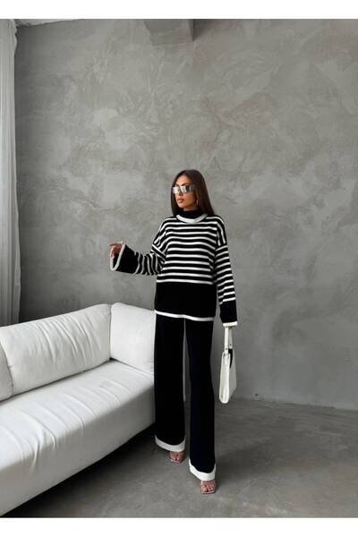 MİSPİER Σετ με ζιβάγκο πουλόβερ με γιακά και παντελόνι