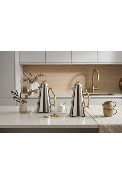 Generic Brand Tramss Tea and Coffee Set 1 + 0.7 Liter Stainless Steel Shiny S...