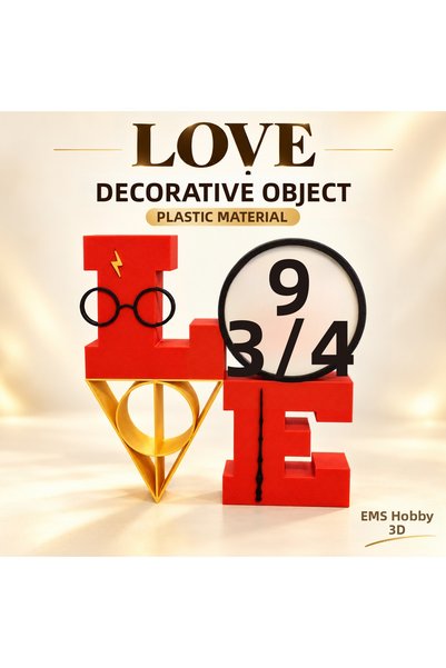 1660267 Decorative "LOVE"-Themed Desktop Ornament with Inscription