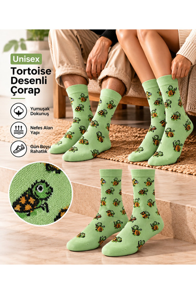 GOST LİRİA Tortoise Socks – Desenli Unisex Soket Çorap