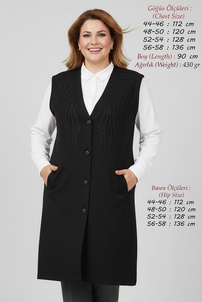 Laden Women's Steel Knit Knitwear Plus Size Oversized Mother's Seasonal Long ...