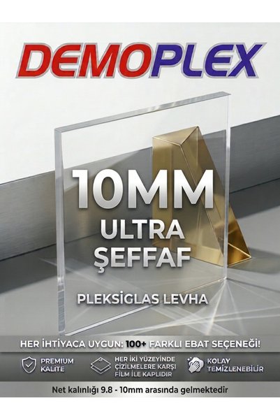Işık Plastik 9.8 - 10mm Şeffaf Pleksi Pleksiglas Levha | Şeffaf Pleksi