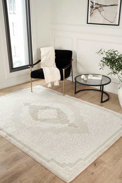 Esperya Home Vesna Modern Tasarımlı Dokuma Halı Bej Krem Yumuşak Dokulu Premi...