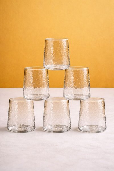 Maloria Buz Tasarım İnce Kristal Borosilikat Su Bardağı Takımı | 3'lü - 300ml