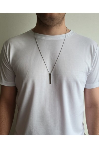 HARİNA Unisex Stick Men's Necklace Alloy - Silver Color| A+ Quality Alloy| 75...