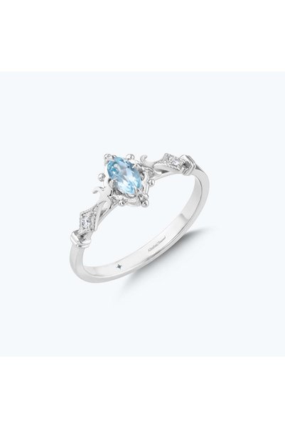 Altınbaş Pırlanta Mavi Topaz Oval Yüzük