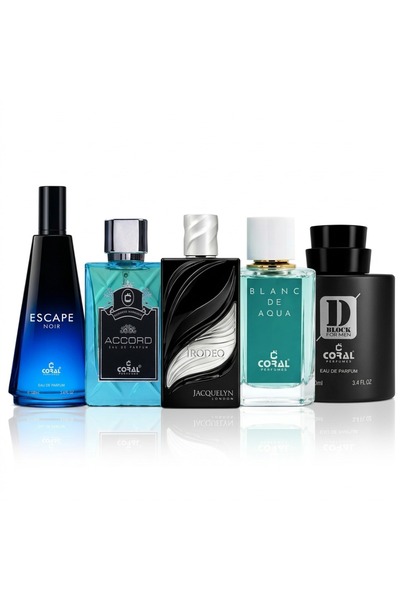 CORAL PERFUMES Coral Men's Signature Combo EDP 5 Piece Perfume Set