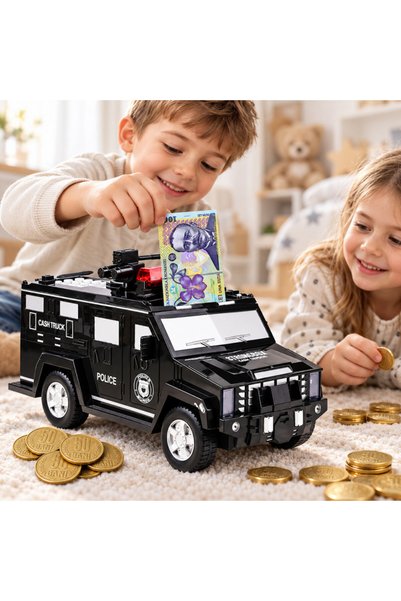 PROCART Pușculiță electronică, mașină de poliție, cod PIN, amprentă digitală,...