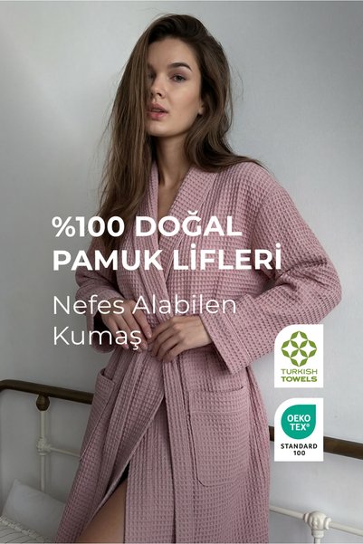 Green Black Halat de baie pentru femei Afra Elite Series, din bumbac Aegean 1...