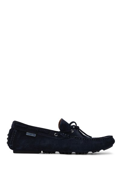Tamer Tanca Ανδρικά Loafers από γνήσιο δέρμα Navy Blue Suede