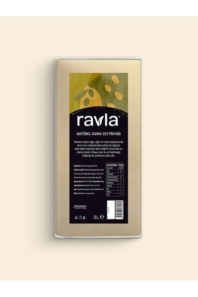 Ravla Naturel Sızma Zeytinyağı - Sofralık 5L