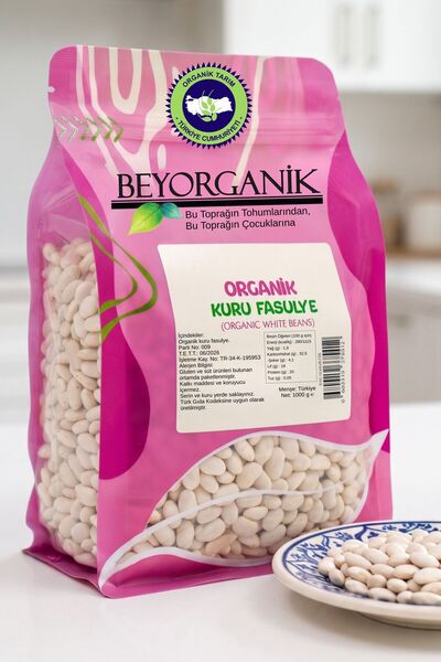 BEYORGANİK Organik Kuru Fasulye  1kg (PESTİSİT VE AFLATOKSİN ANALİZLİ)
