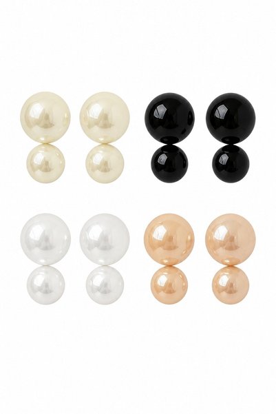 nesdesignn Double Ball Earrings — Cream