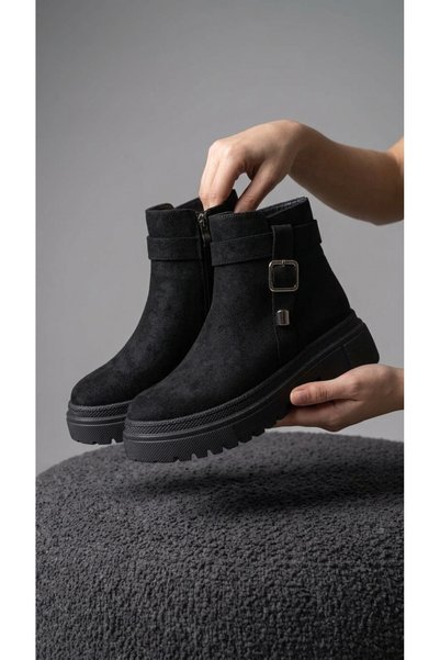 NOVELLAM SHOES Γυναικείες Μπότες Dora Μαύρο Σουέντ