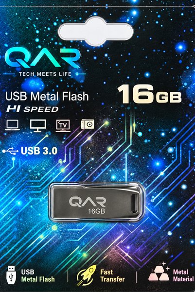 QAR Usb Flash Bellek Metal Siyah 16 GB Usb 3.0 Garantili Güvenli