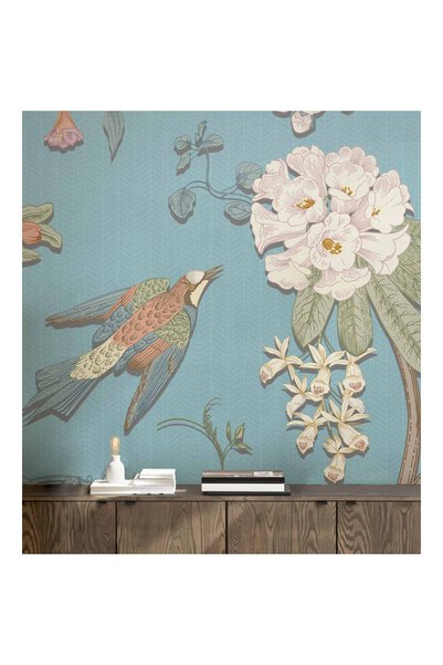 Updeco Tapet premium, model Bloom Garden (600x280 cm) - pictură cu flori și p...