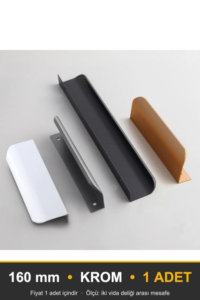KOÇSAN Lidya Entegre Krom 160 Mm Kulp, Lüks Country Mutfak Mobilya Dolap Çekm...