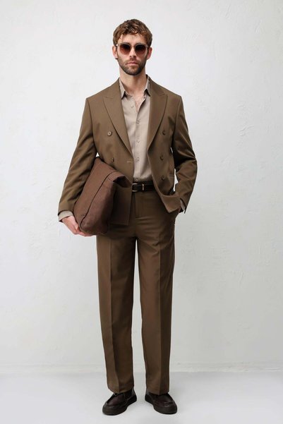 Antioch Khaki Straight Fit Men's Trousers