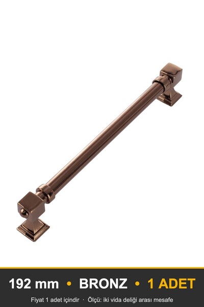 KOÇSAN Zümra Bronz 192 Mm Kulp Lüks Country Mutfak Mobilya Dolap Çekmece Kulpu