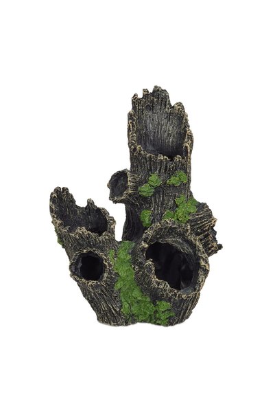 Relaxdays Decorațiune pentru acvariu, trunchi de copac, negru/verde, 16,5 x 1...