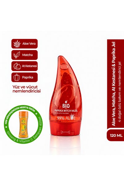 Bio Asia 4-Pack Herbal Power Gel – Aloe Vera + Matcha + Horse Chestnut + Papr...