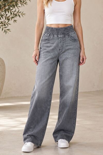 CEDY DENIM - Women's High-Waist, Stretch Fabric, Wide-Leg Palazzo Pants C656