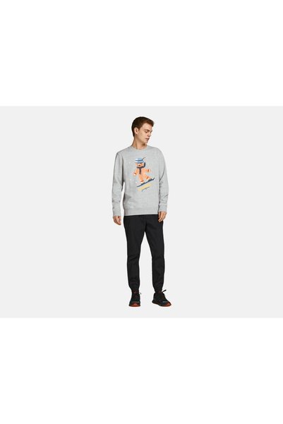 Jack & Jones Jorletıtsnow Sweat Crew N Gri Erkek Sweatshirt
