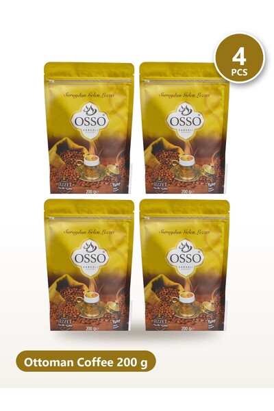 OSSO KAHVE Osso Ottoman Coffee 200 g X 4 Pouches - Traditional 8-Ingredient B...