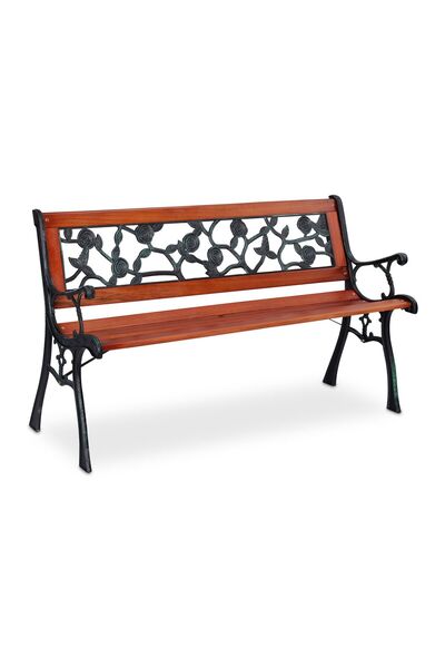 Relaxdays Banc de grădină cu model de trandafiri