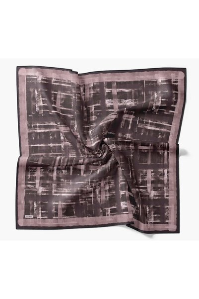 Silk Home Twill Silk Flow Lines Scarf Purple 90X90
