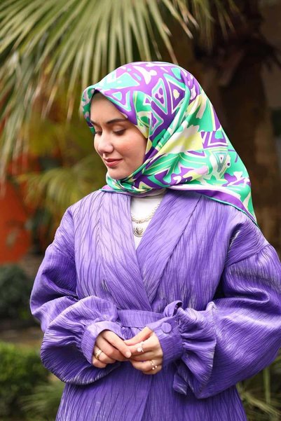 Silk Home Tivil Silk Scarf Ist 11427 - 15 Purple, Pink, Green, Yellow