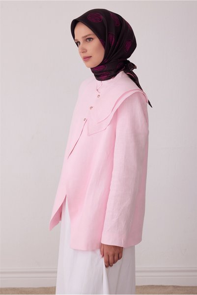 Belli Kahverengi Geometrik Desen %100 Twill İpek Eşarp 4427-33