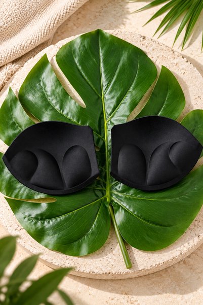 CUPSEA Kadın Mayo & Bikini Için Double Dolgu Push Up Siyah