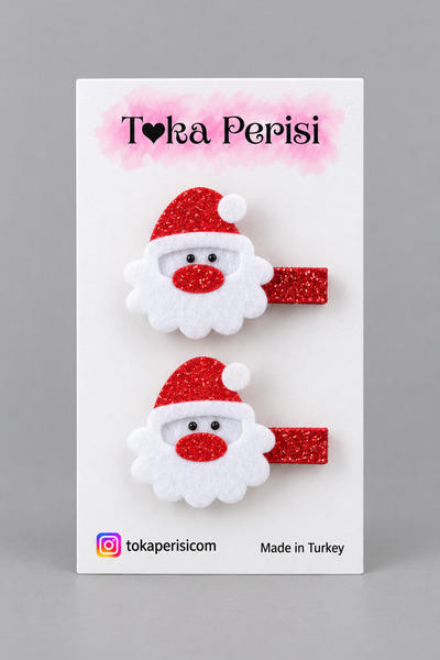 Toka Perisi Baby Girl Santa Claus New Year's Eve Gift Set of 2 Clip Buckle