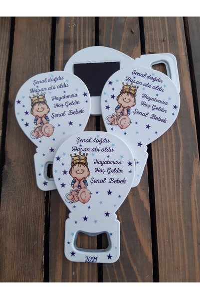 Mira Baskı 20 Adet Abi Oldu Balon Açacak Magnet