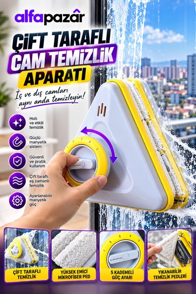 alfapazar e-ticaret Orijinal Mıknatıslı Çift Cam ve Pencere Uyumlu Üçgen Mode...