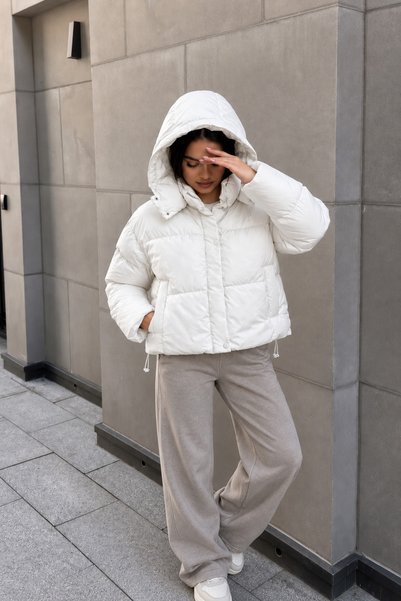 Bold Icon Kadın Kapüşonlu Oversize Gizli Cep Fermuarlı Eteği Lastikli Mikro K...