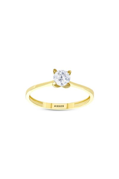 Assos Pırlanta Altın Tektaş Yüzük - 14K