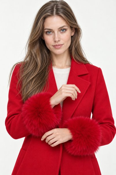 Axesoire 13620 Mango Kumaş Peluş Kırmızı Kolluk
