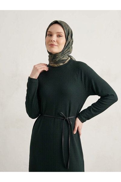 Generic Brand Reglan Sleeve Knitwear Dress-Emerald Green