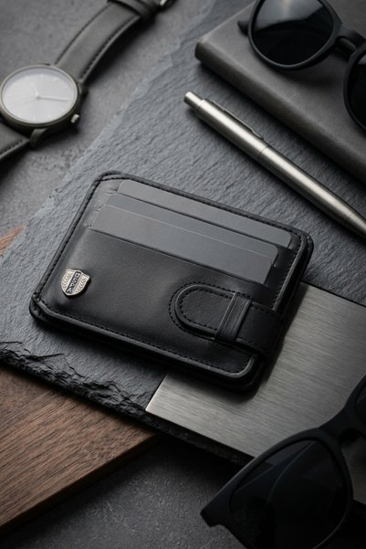 U.S. Polo Assn. U.S. POLO ASSN. 7601 – Kartenetui aus echtem Leder in Schwarz