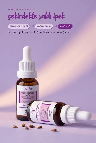 Tala Üzüm Çekirdeği Yağı %100 Saf Ve Doğal Soğuk Sıkım 20 Ml
