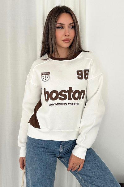 Noa&Noa Hanorac pentru femei Boston 96, cu decolteu rotund la baza gâtului și...